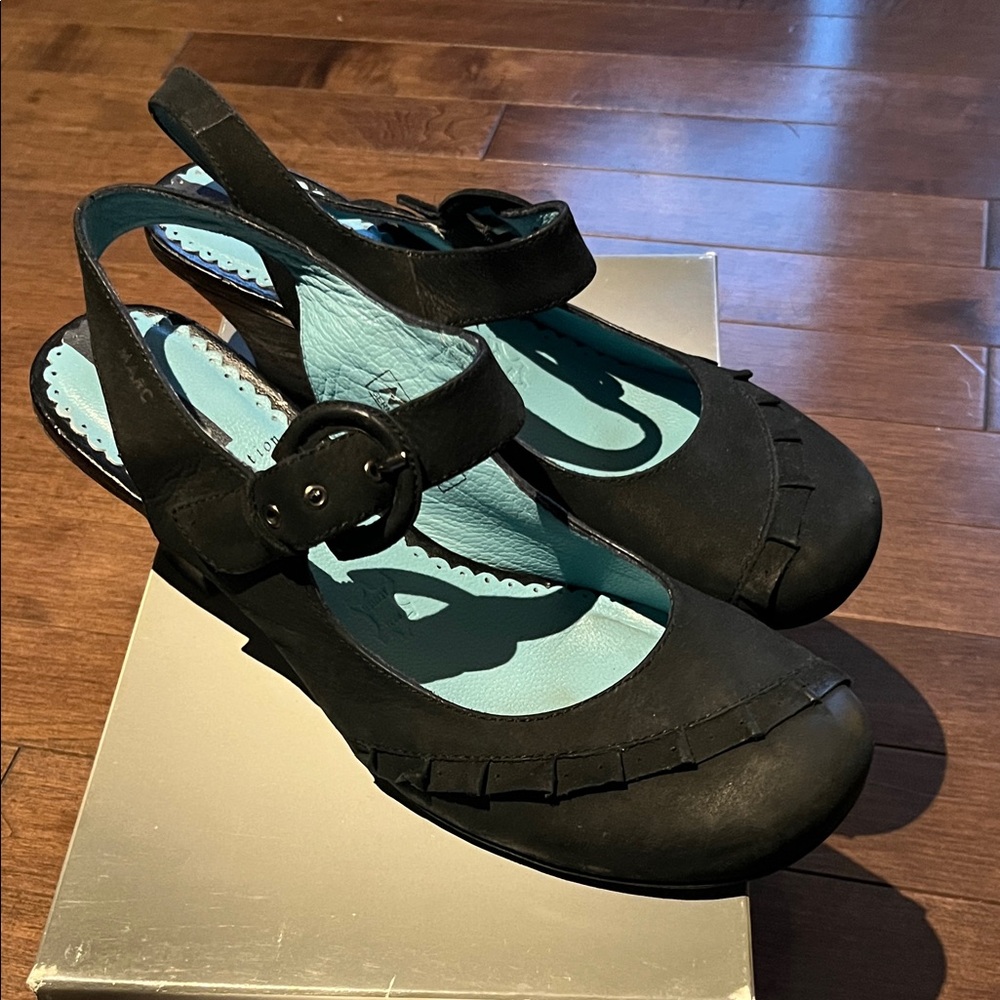 Black Mary Jane Slingback Shoes size 39